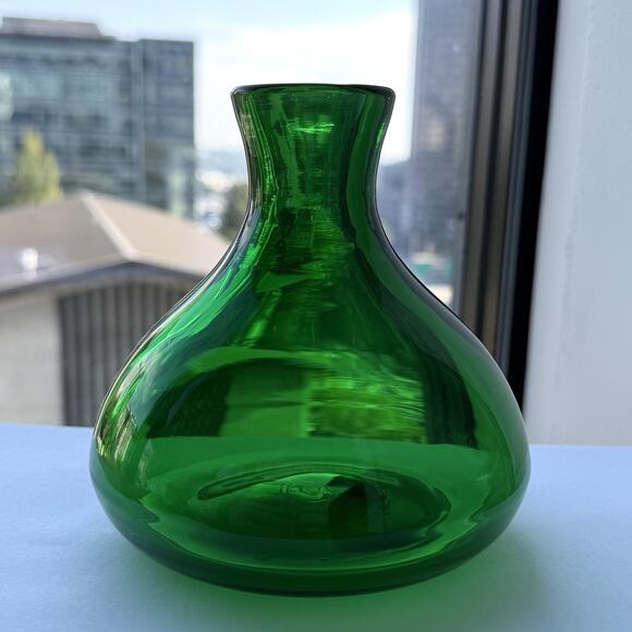 Vintage Indiana Handcraft Glass 6533 Decanter Emerald Green 5” NO Stopper - Picture 3 of 7